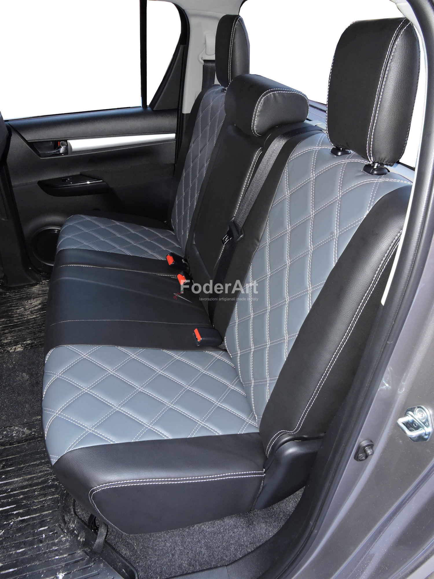 bracciolo Laterale compatibili con sedili con airbag sedili Posteriori sdoppiabili K77S0866 ONKAR Coprisedili Realizzati per HILUX Versione 2005-2016 